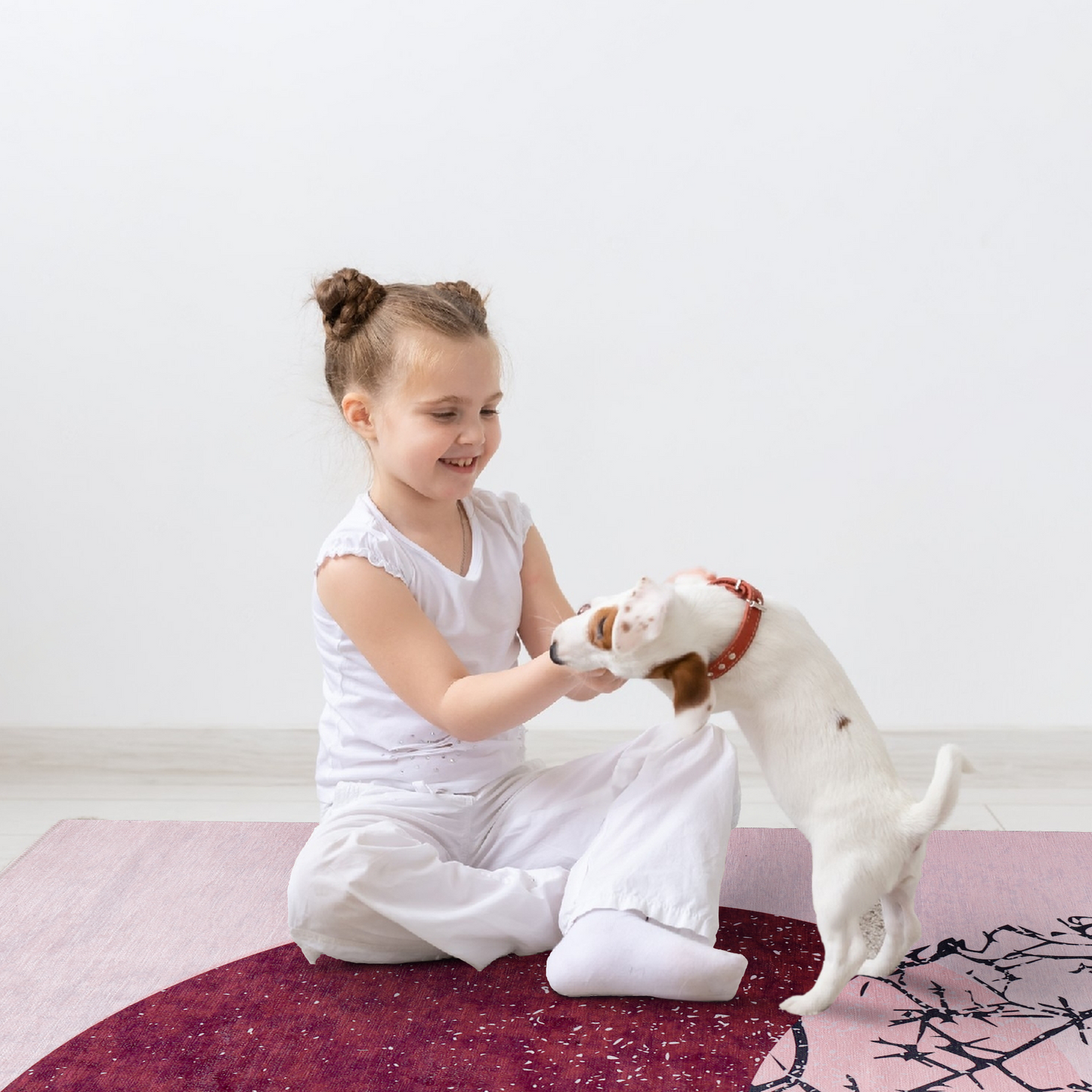 Ljuva Home - Geometric Black & White Patchwork Washable Rug, Design NL1003