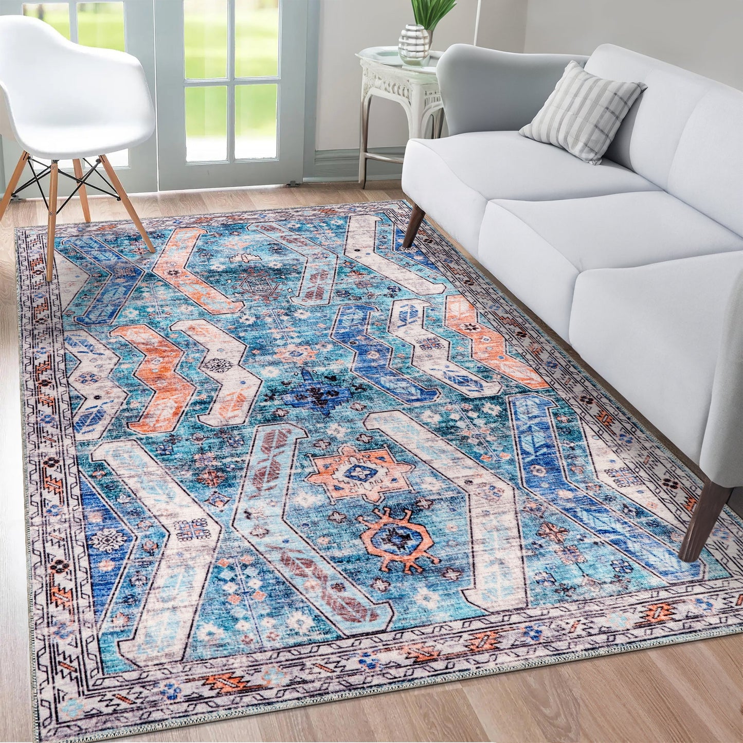 Ljuva Home Ð Kilim Red Medallion Washable Rug Ð Design NL1015