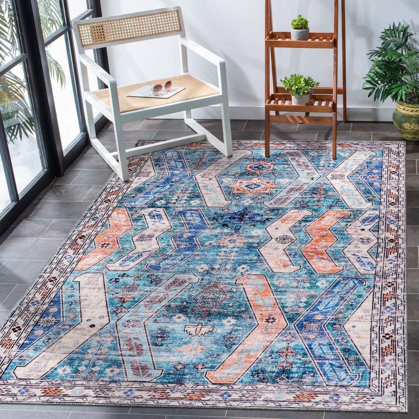 Ljuva Home Ð Kilim Red Medallion Washable Rug Ð Design NL1015