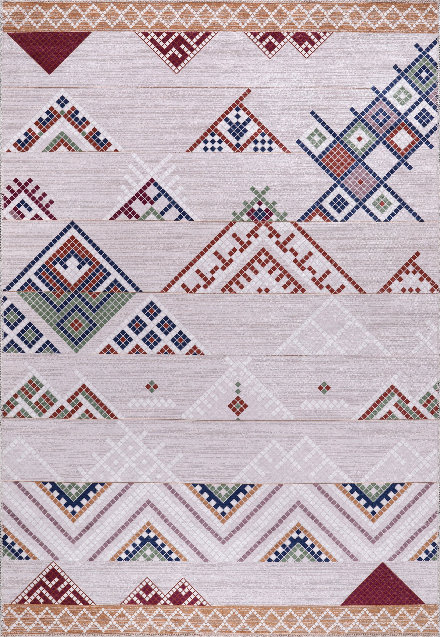 Ljuva Home - Bohemian Grey Striped Washable Rug, Design NL1002