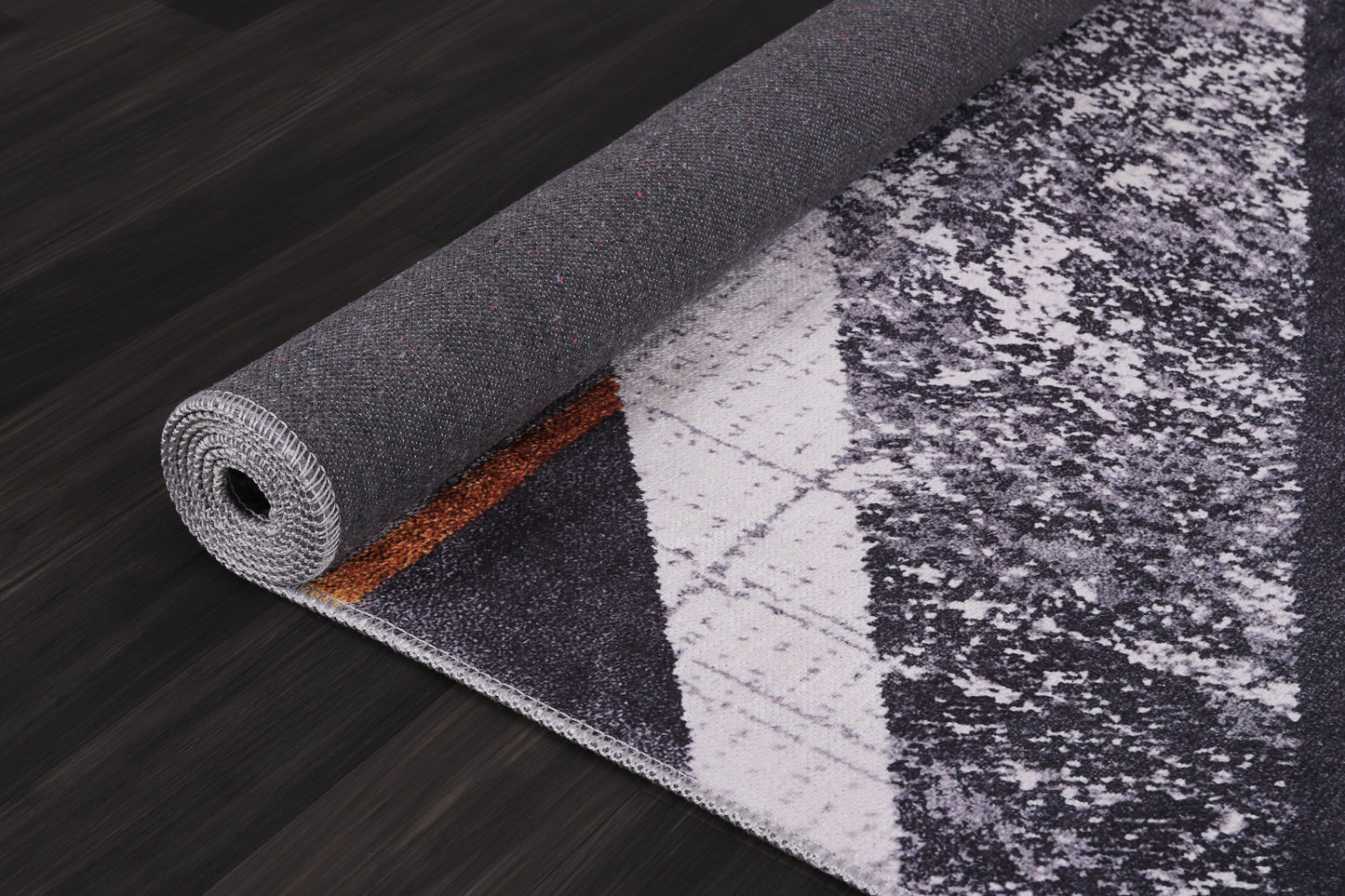 Ljuva Home Bohemian Grey Striped Washable Rug Design NL1005