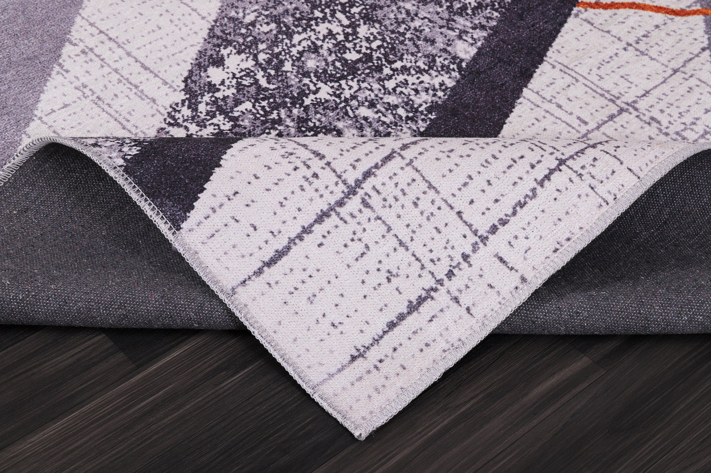 Ljuva Home Bohemian Grey Striped Washable Rug Design NL1005