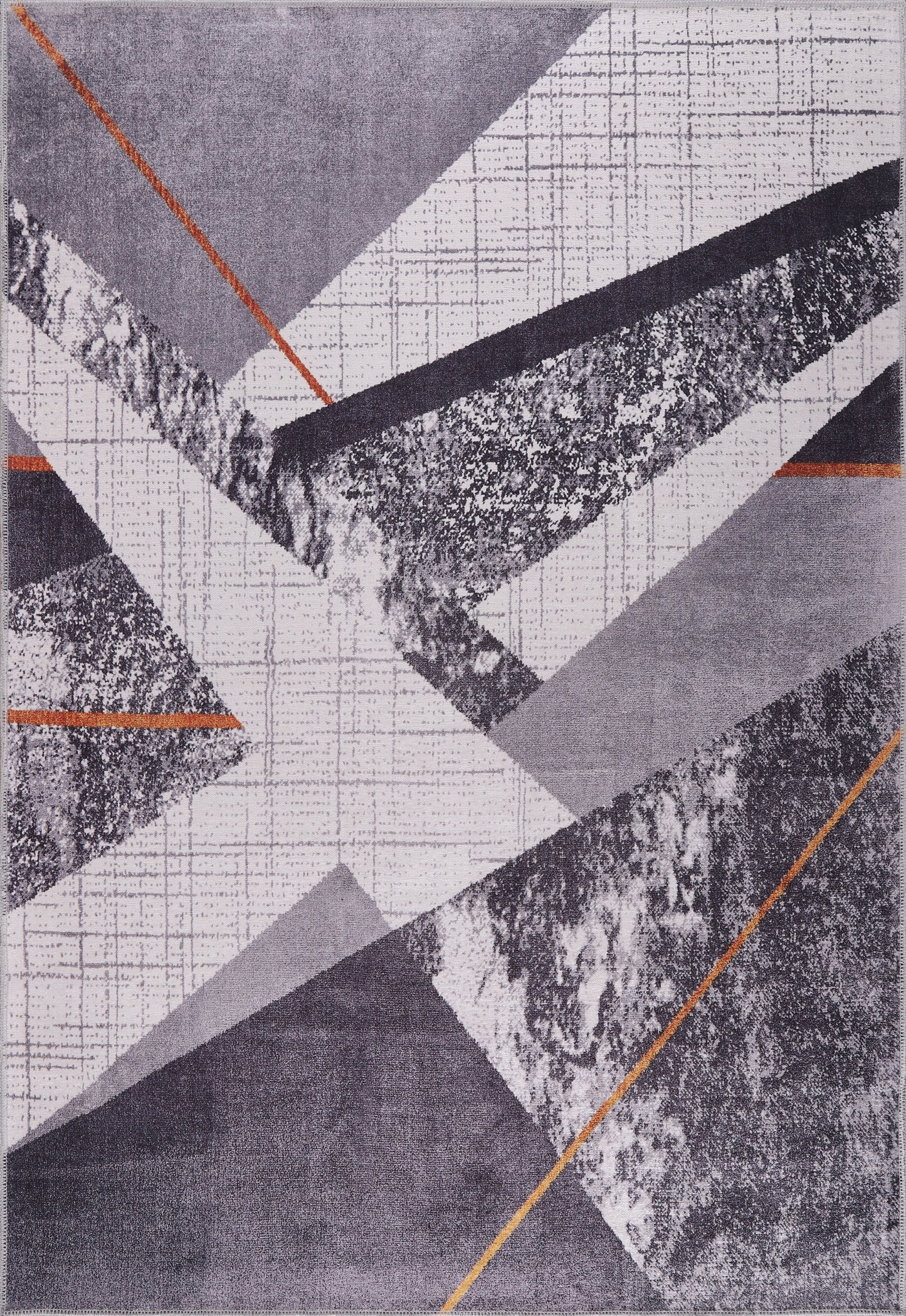 Ljuva Home Bohemian Grey Striped Washable Rug Design NL1005