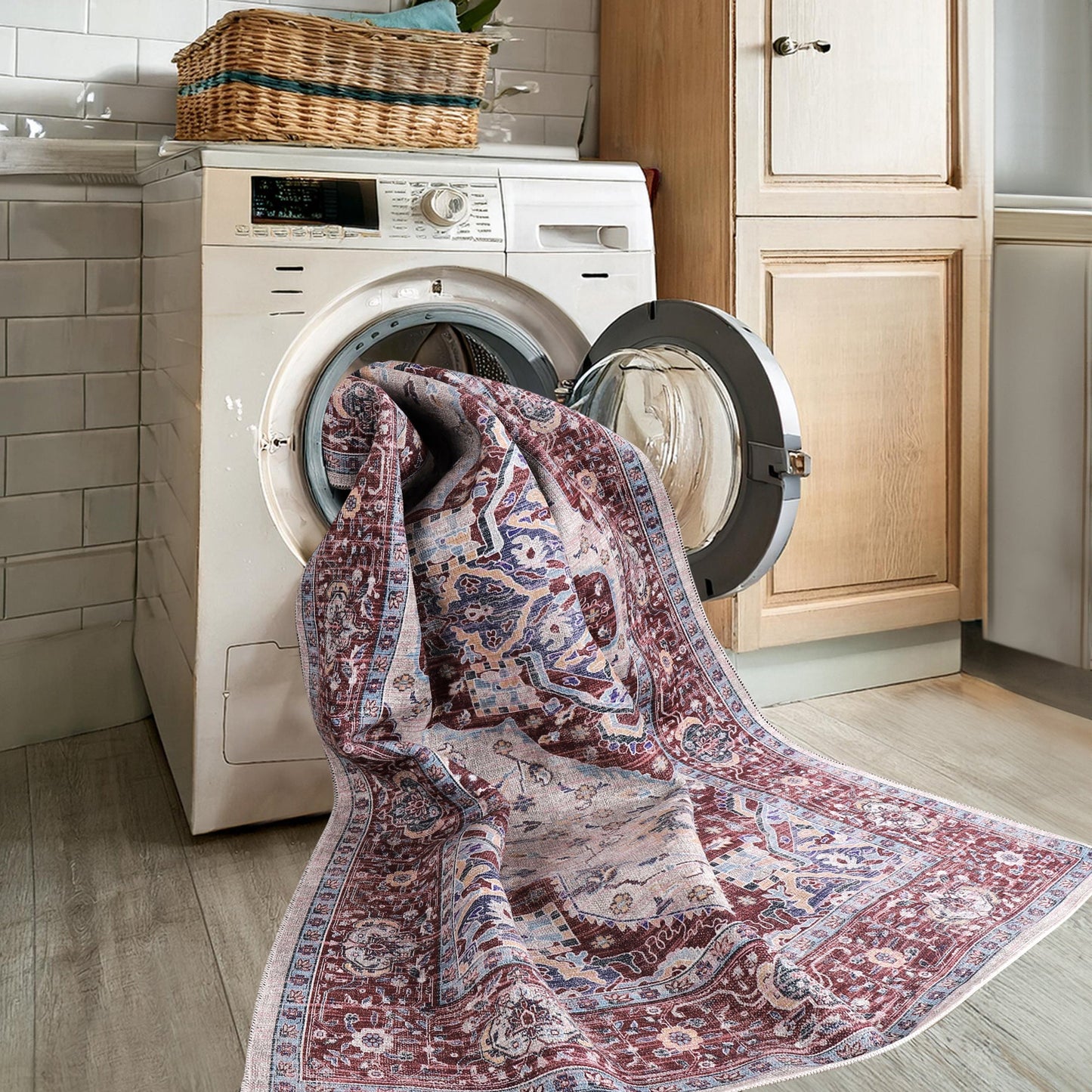 Ljuva Home RW1008 – Machine Washable Persian Medallion Rug | Traditional Oriental Vintage Carpet for Living Room, Bedroom & Dining