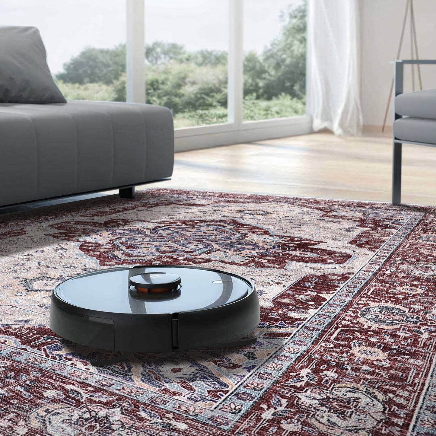 Ljuva Home RW1008 – Machine Washable Persian Medallion Rug | Traditional Oriental Vintage Carpet for Living Room, Bedroom & Dining