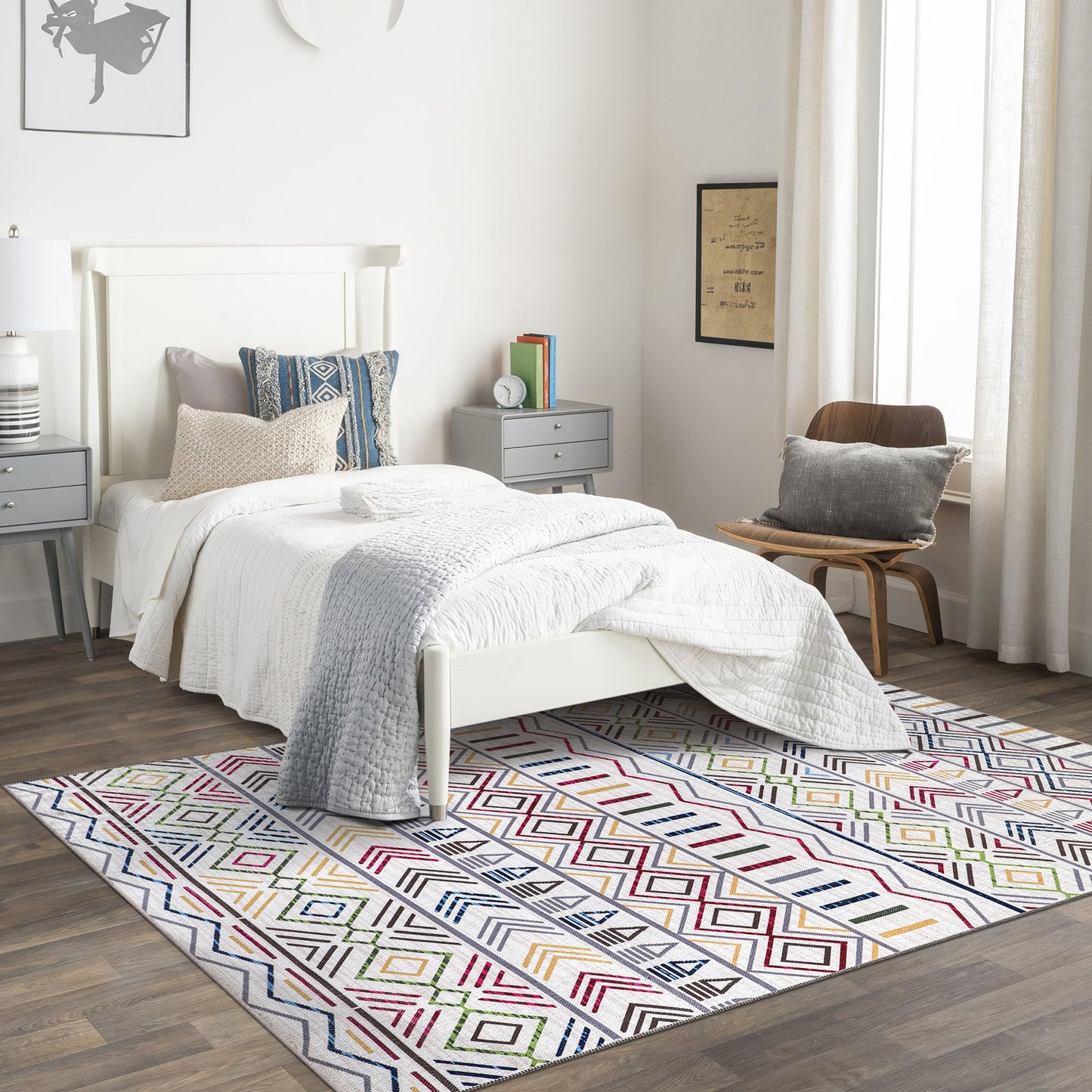 Ljuva Home Kilim Red Medallion Washable Rug Design RW1005