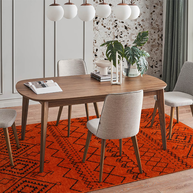 Ljuva Home Machine Washable Rug RW1801 – ORANGE Soft Chenille