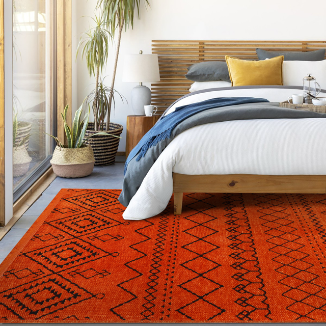 Ljuva Home Machine Washable Rug RW1801 – ORANGE Soft Chenille