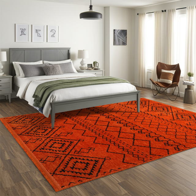 Ljuva Home Machine Washable Rug RW1801 – ORANGE Soft Chenille