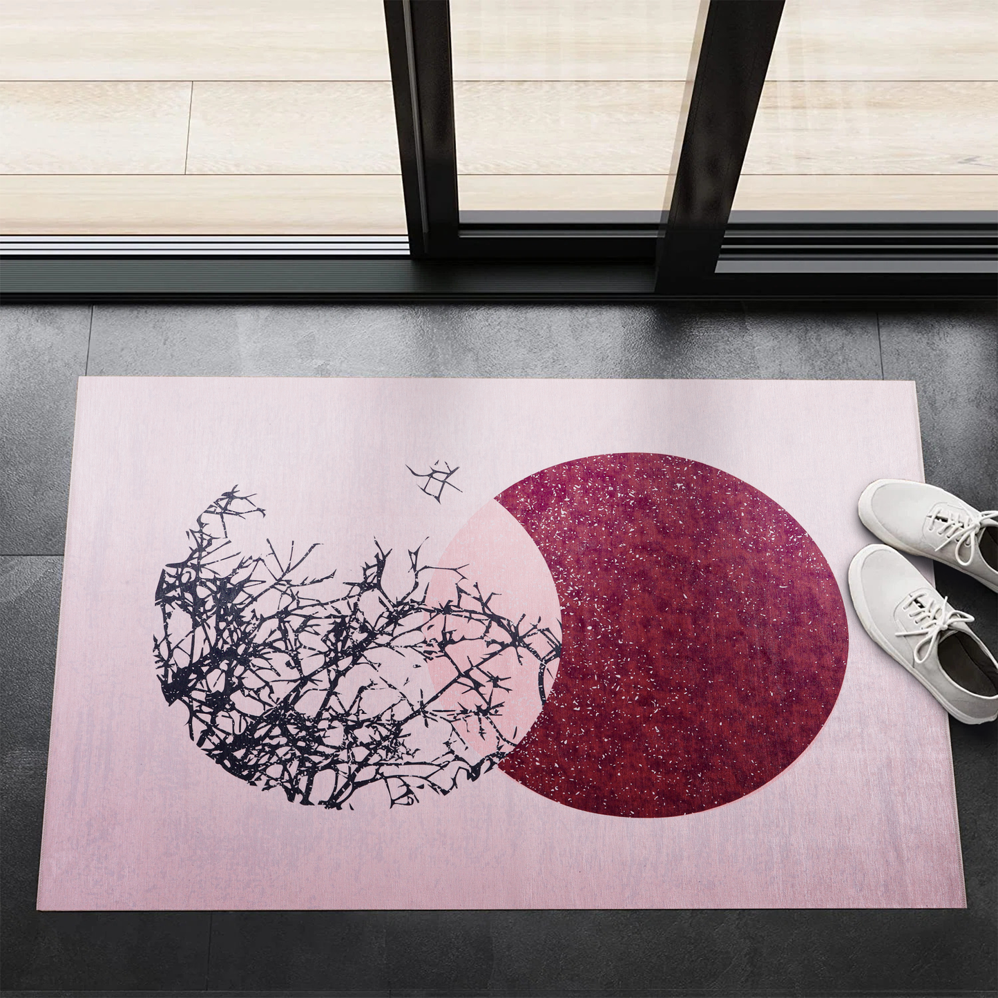 Ljuva Home - Geometric Black & White Patchwork Washable Rug, Design NL1003