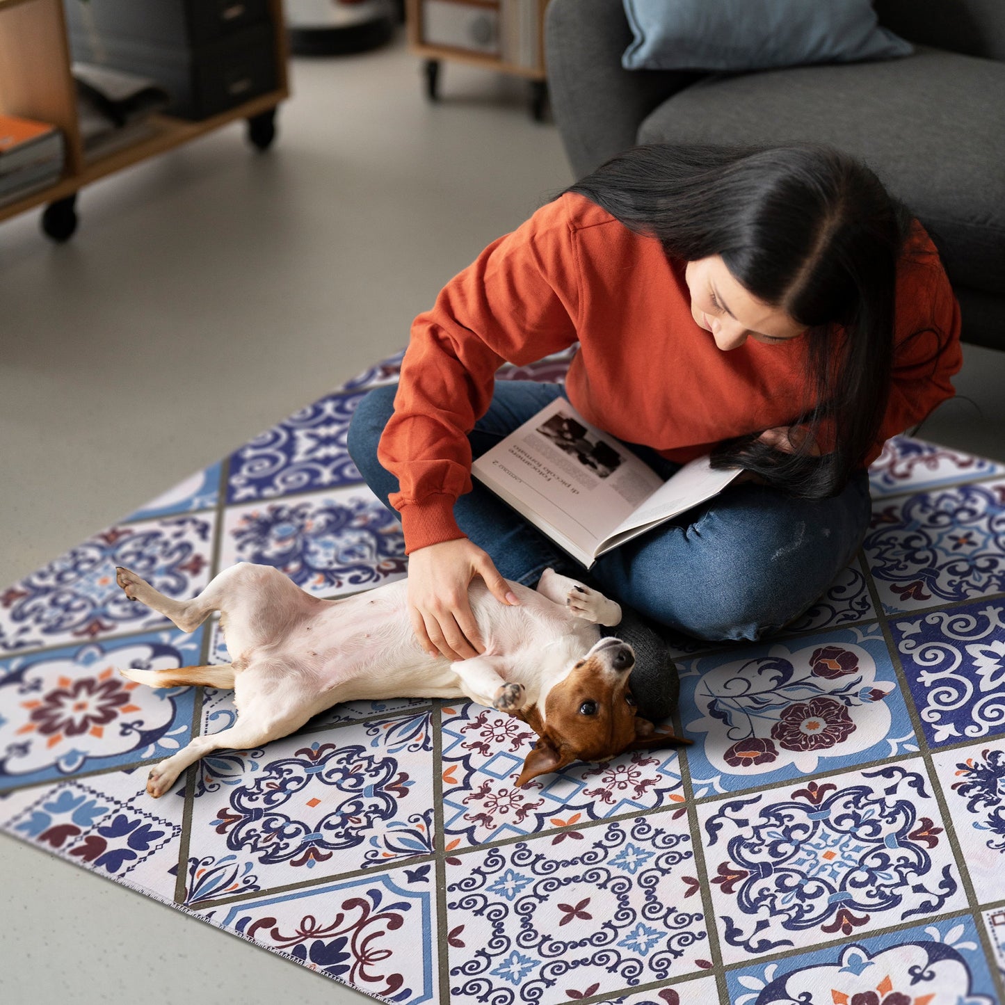 Ljuva Home Modern Beige Floral Washable Rug Design 4002