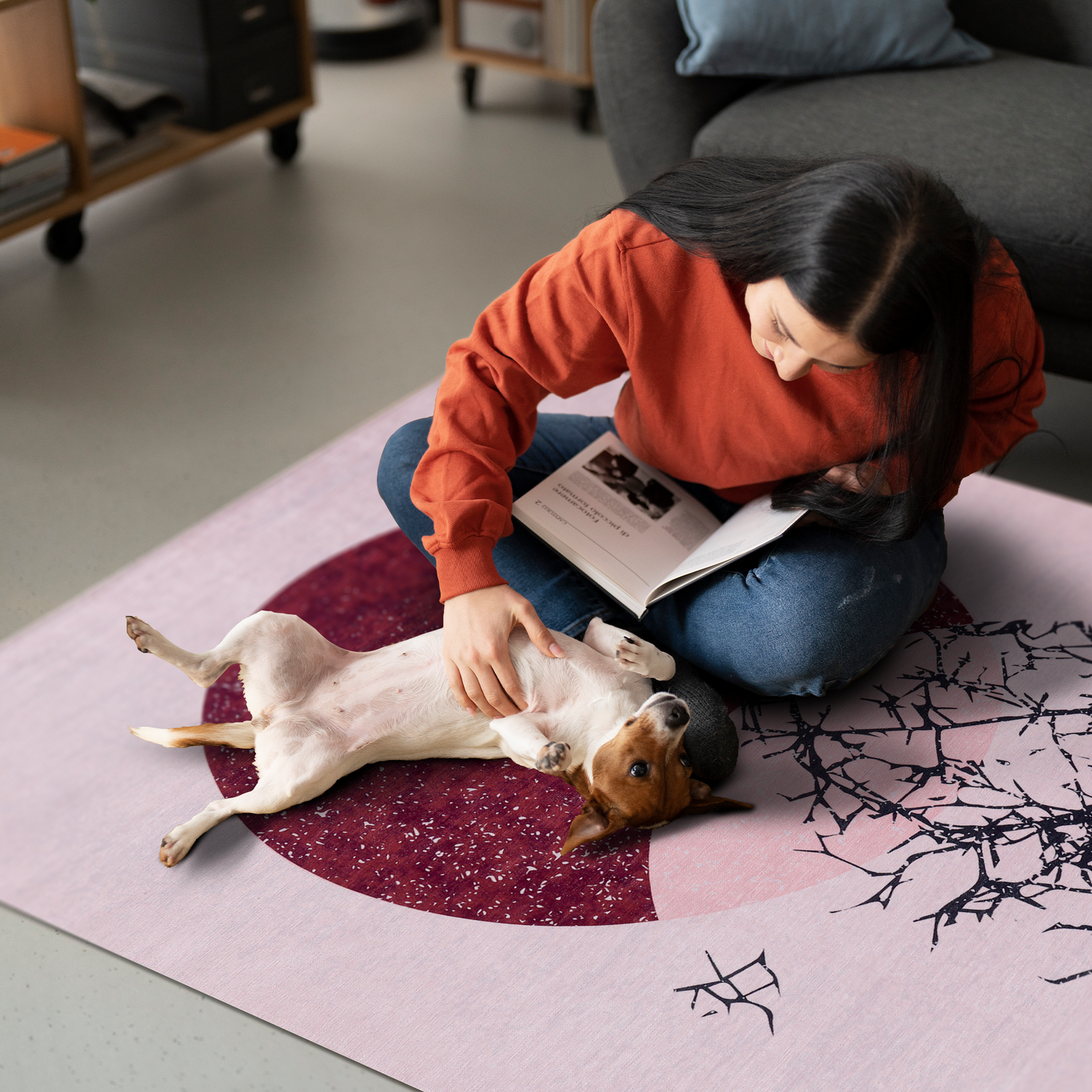 Ljuva Home - Geometric Black & White Patchwork Washable Rug, Design NL1003