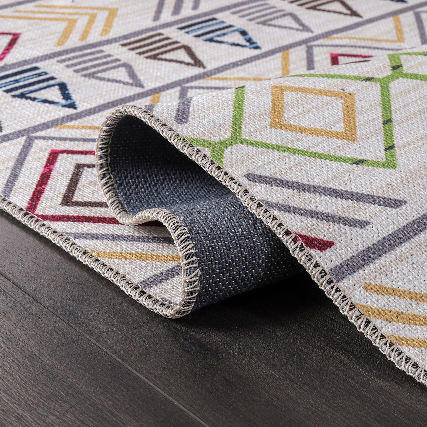 Ljuva Home Kilim Red Medallion Washable Rug Design RW1005