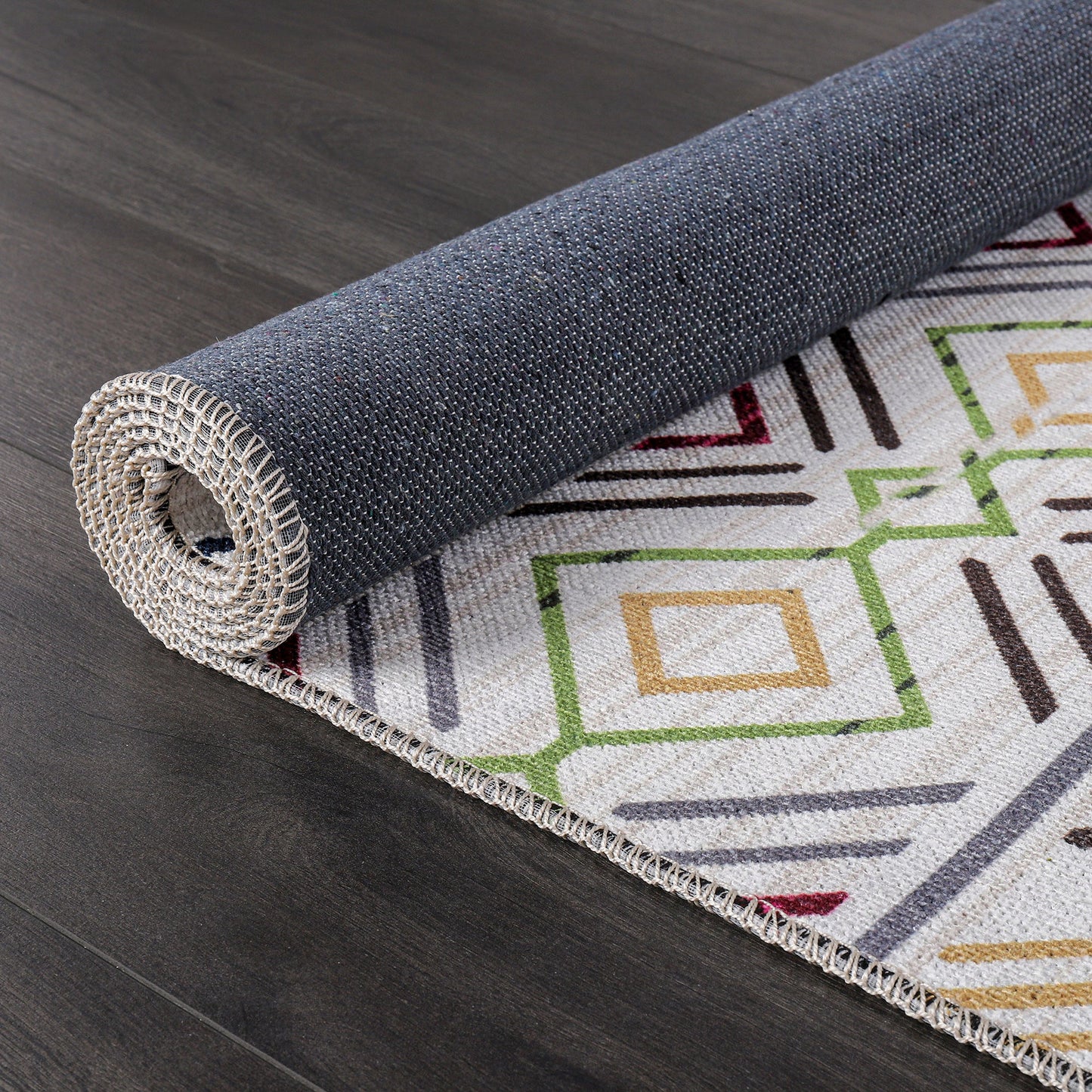 Ljuva Home Kilim Red Medallion Washable Rug Design RW1005