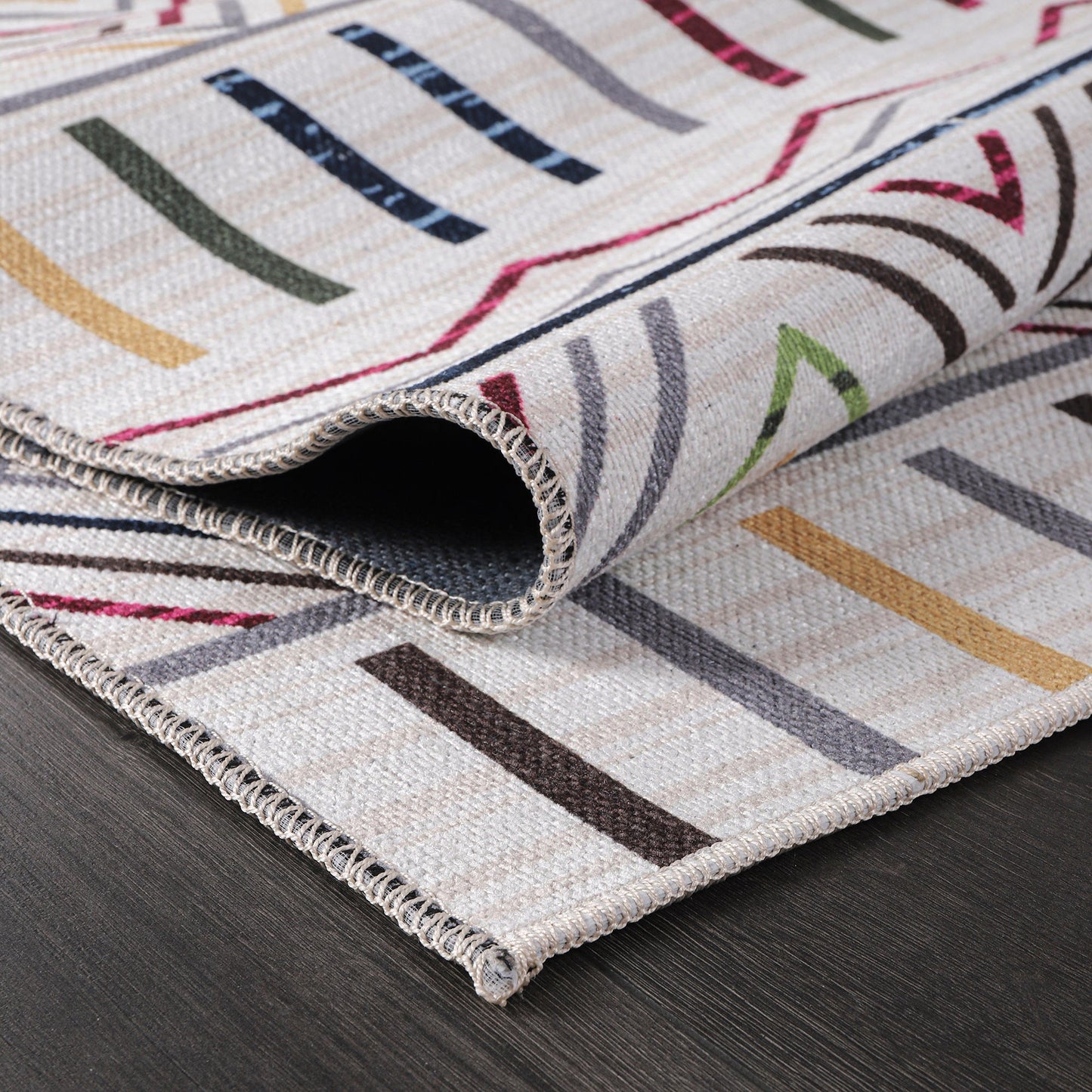 Ljuva Home Kilim Red Medallion Washable Rug Design RW1005