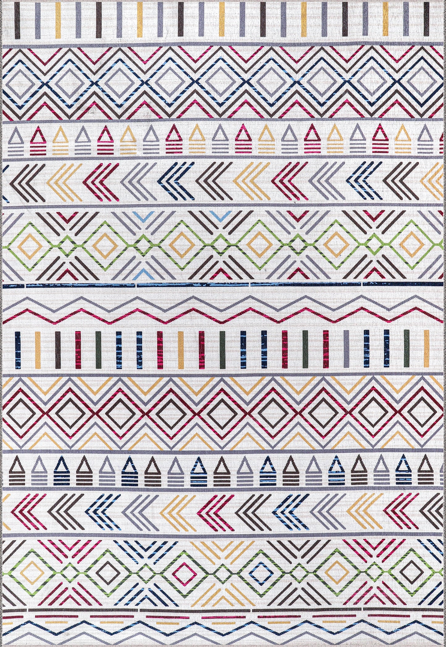 Ljuva Home Kilim Red Medallion Washable Rug Design RW1005