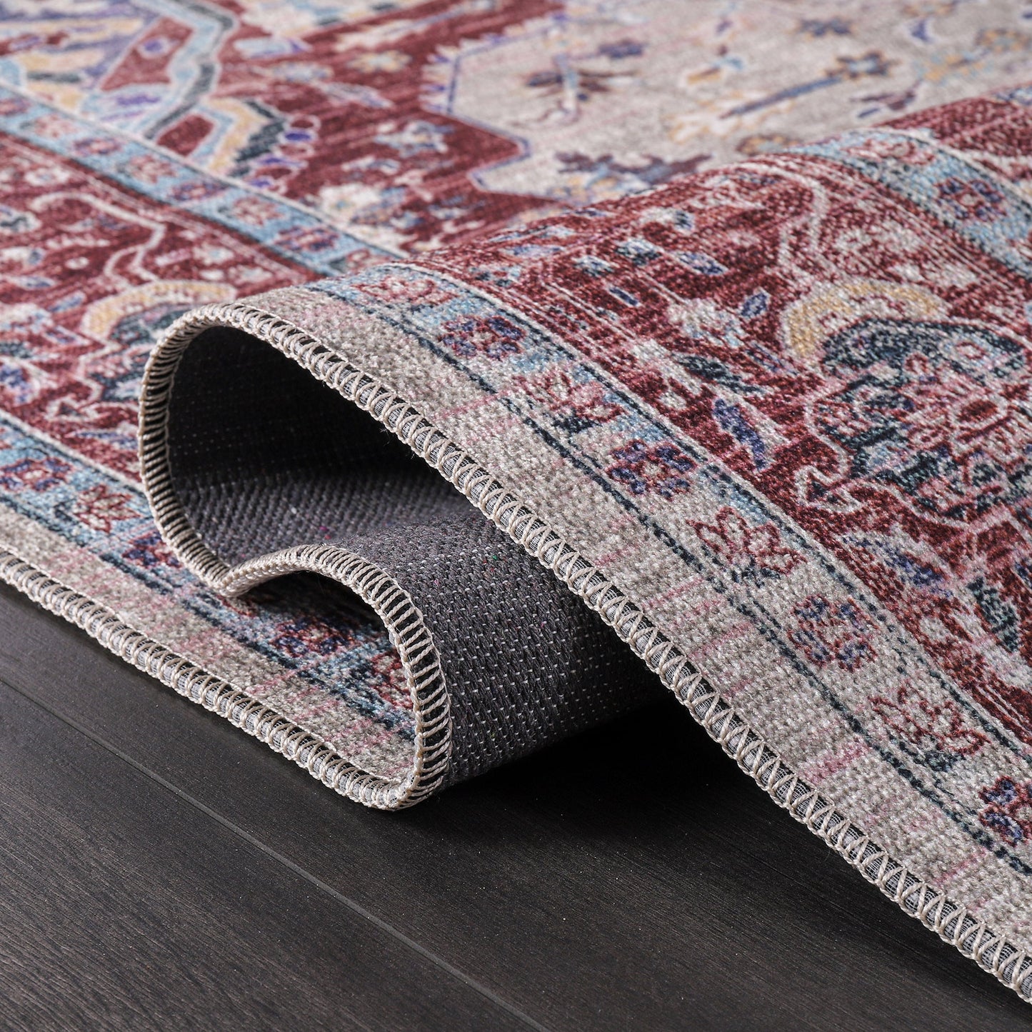 Ljuva Home RW1008 – Machine Washable Persian Medallion Rug | Traditional Oriental Vintage Carpet for Living Room, Bedroom & Dining