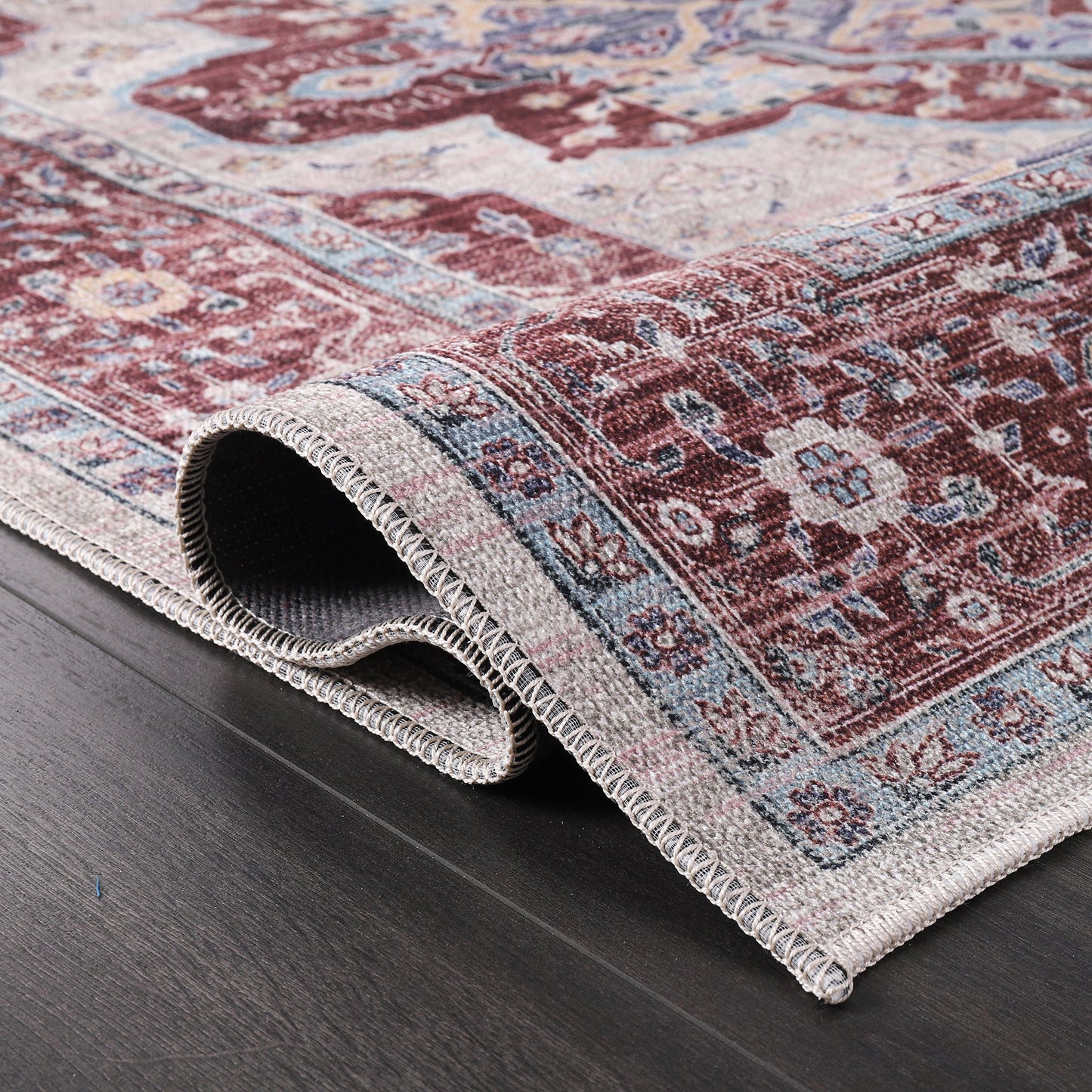 Ljuva Home RW1008 – Machine Washable Persian Medallion Rug | Traditional Oriental Vintage Carpet for Living Room, Bedroom & Dining