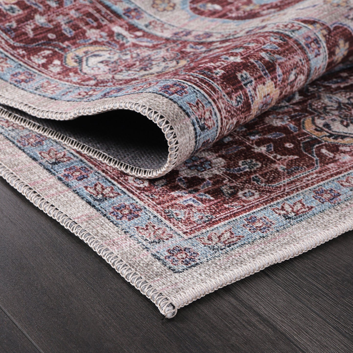 Ljuva Home RW1008 – Machine Washable Persian Medallion Rug | Traditional Oriental Vintage Carpet for Living Room, Bedroom & Dining