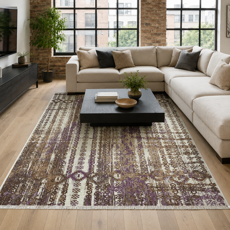 Baluch Plum – washable rug