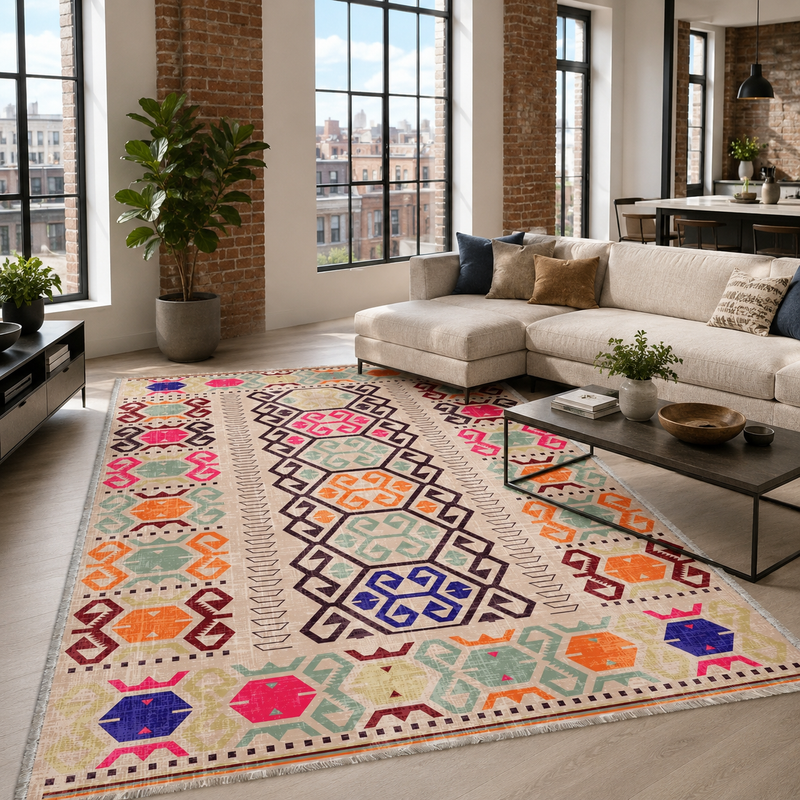 Kilim Blush – washable rug