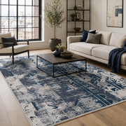 Nested Denimblå – matta i rumsmiljö | Ljuva Home