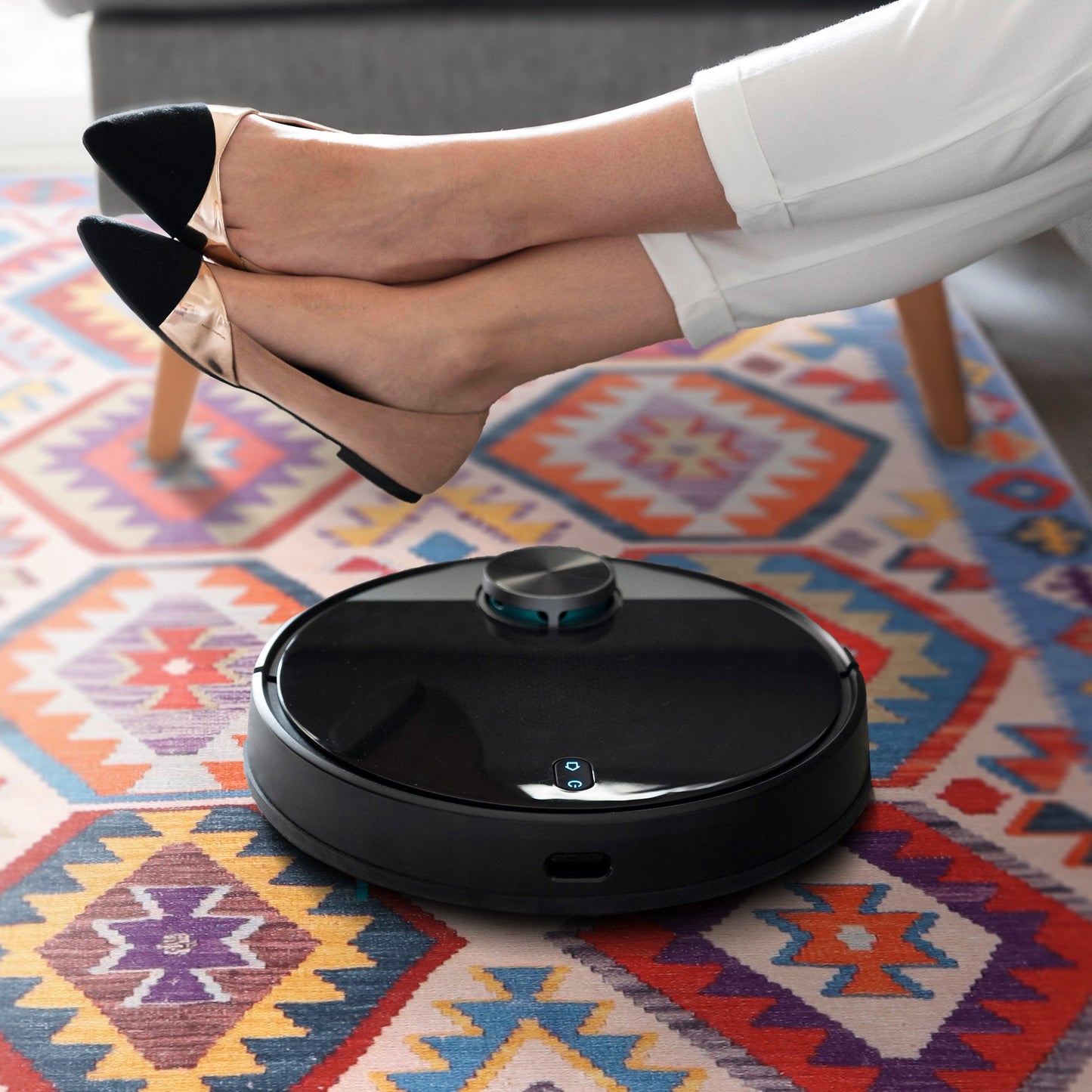 Ljuva Home Traditional Blue Abstract Washable Rug Design 1315