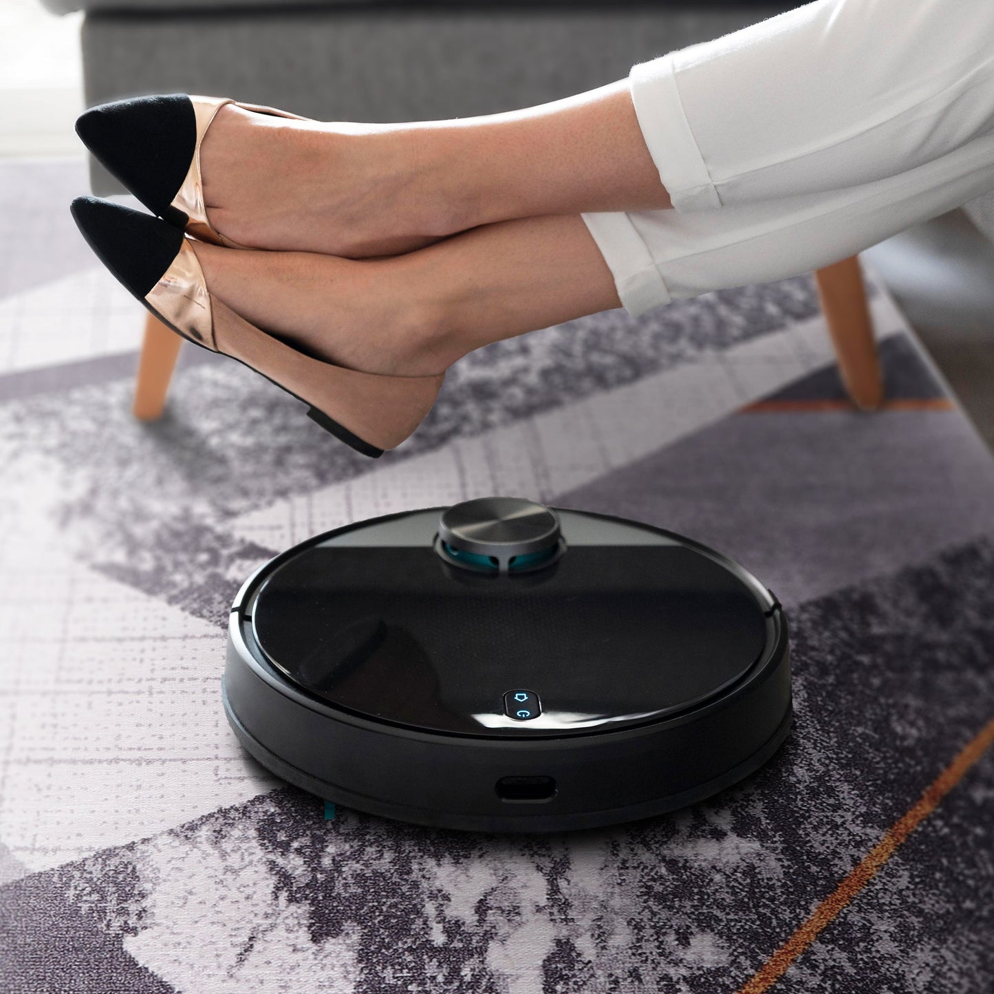 Ljuva Home Bohemian Grey Striped Washable Rug Design NL1005