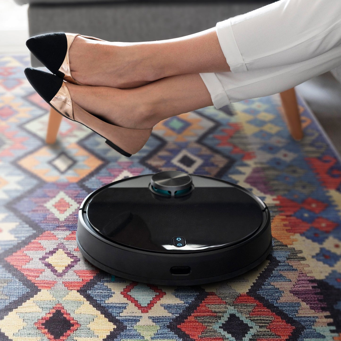 Ljuva Home – Kilim Tribal Geometric Multicolor Rug | Machine Washable Chenille Rug with Non-Slip Cotton Backing