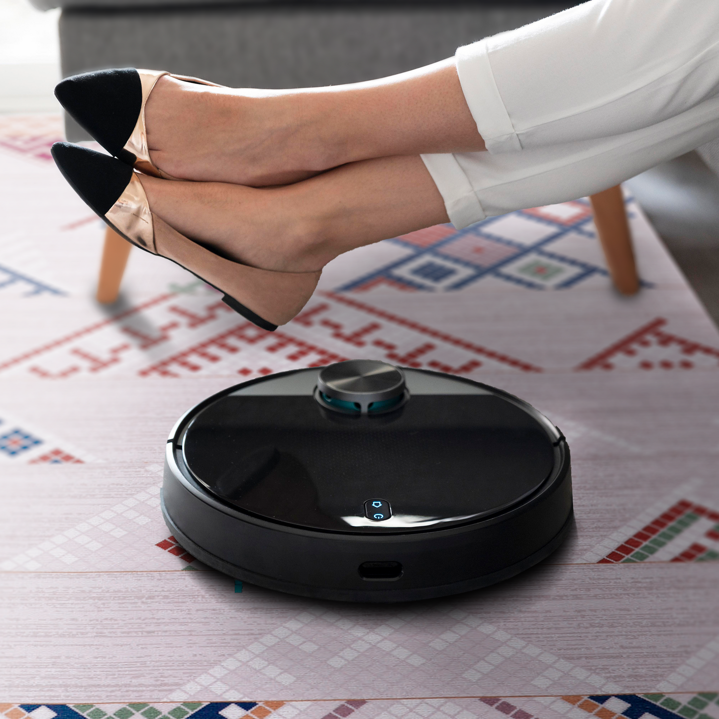 Ljuva Home - Bohemian Grey Striped Washable Rug, Design NL1002