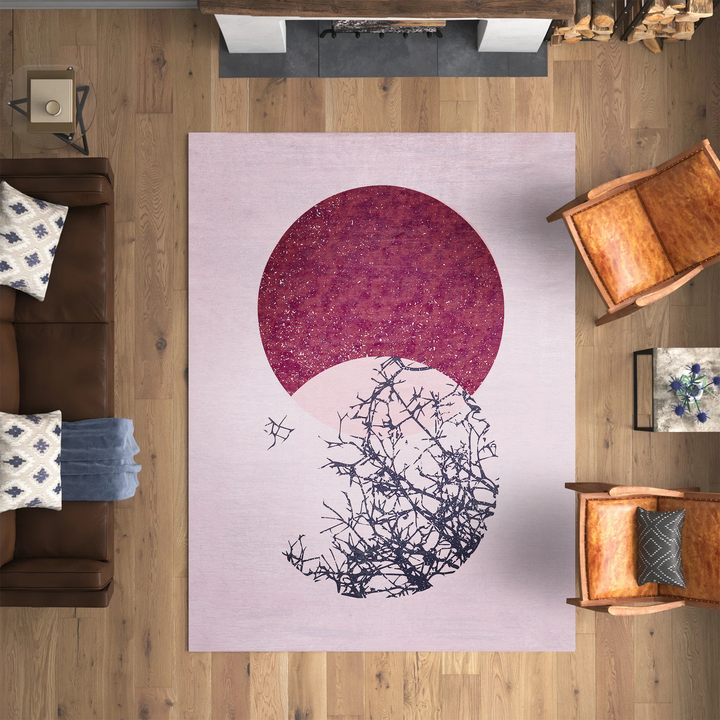 Ljuva Home - Geometric Black & White Patchwork Washable Rug, Design NL1003