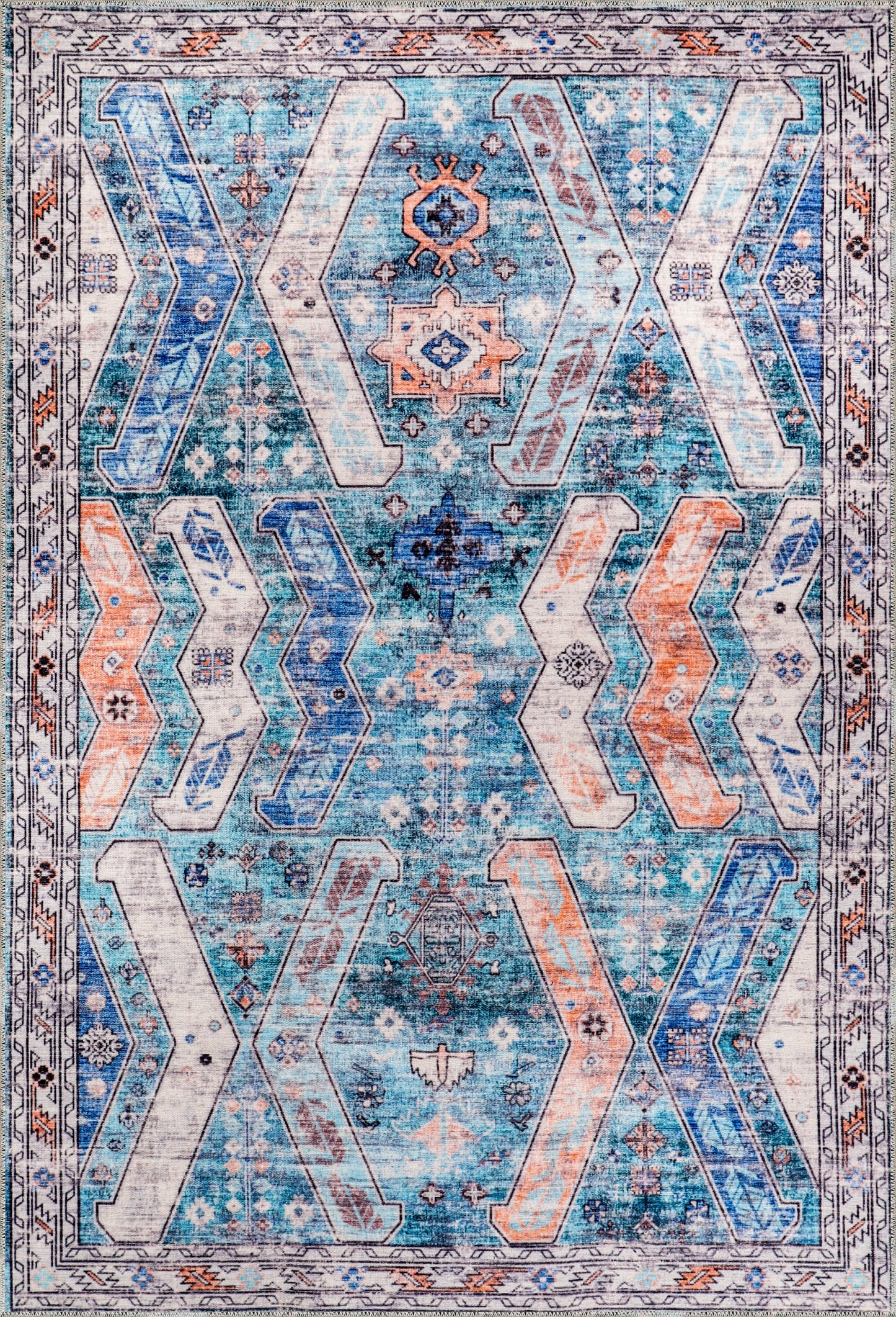 Ljuva Home Ð Kilim Red Medallion Washable Rug Ð Design NL1015