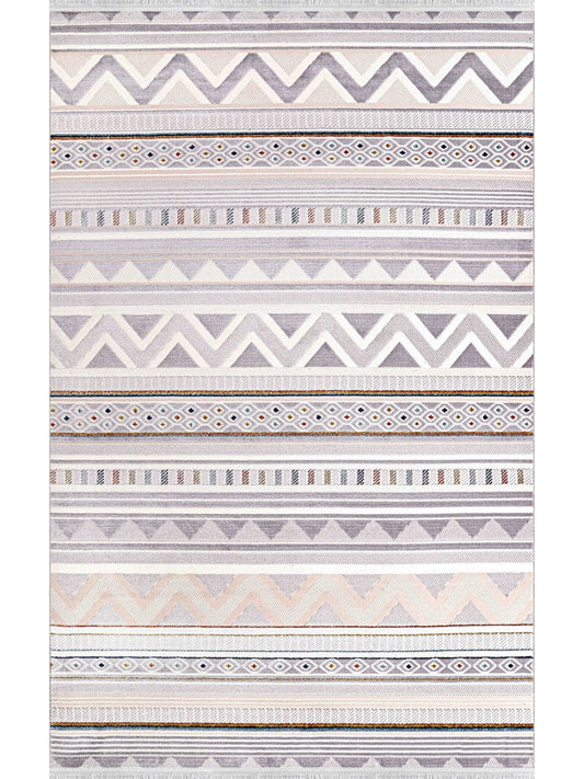 Ljuva Home Multicolor Modern Zenta ZN005 Area Rug – Acrylic and Polyester, Non‑Shed, Easy‑Clean, Durable | Bedroom, Study, Kids Room, Entryway