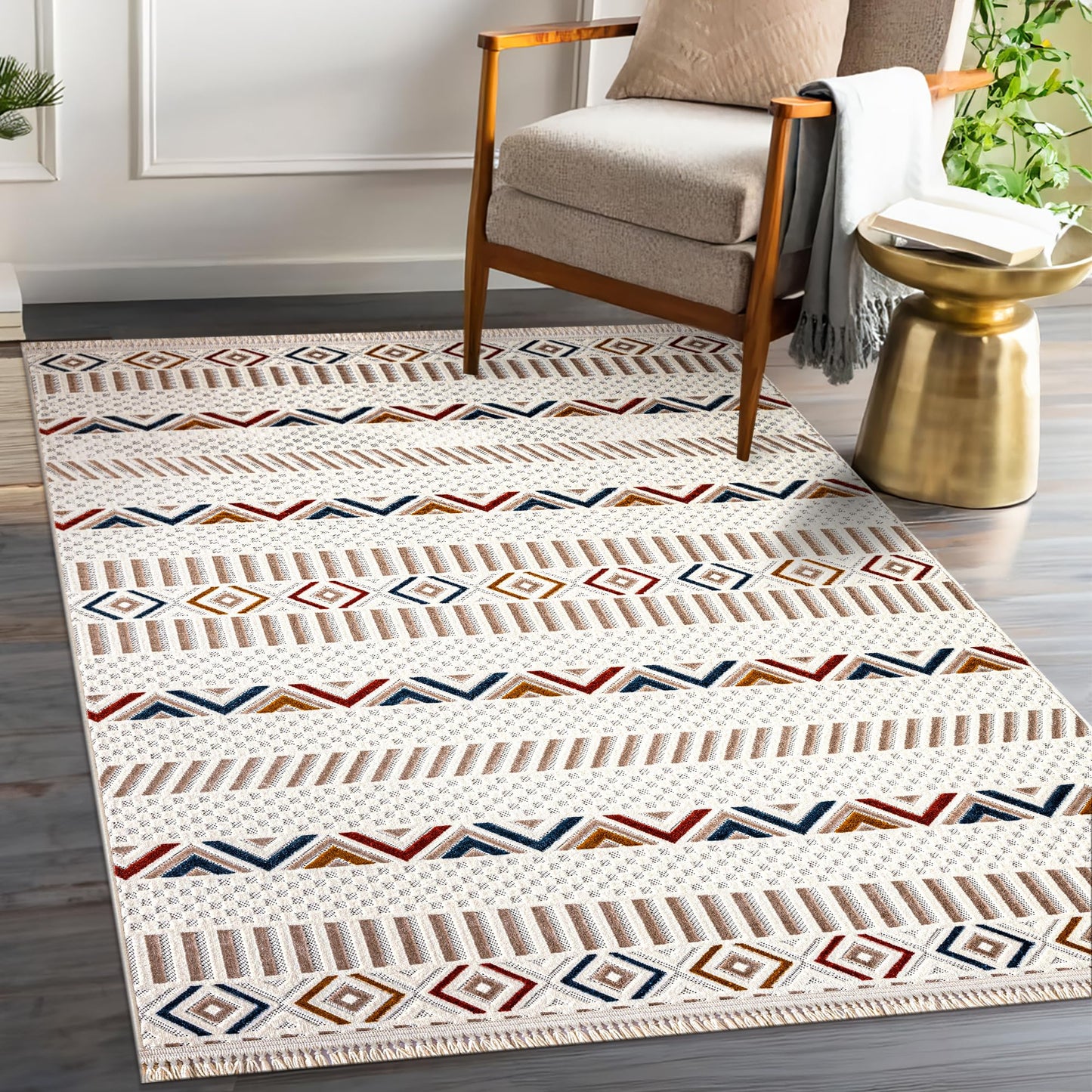 Ljuva Home Area Rug for Living Room, Bedroom & Hallway – Soft & Durable Low Pile Area Rugs – Bohemian, Aztec & Boho Style – Pet & Kid-Friendly, Ideal for High-Traffic Areas (Copy)