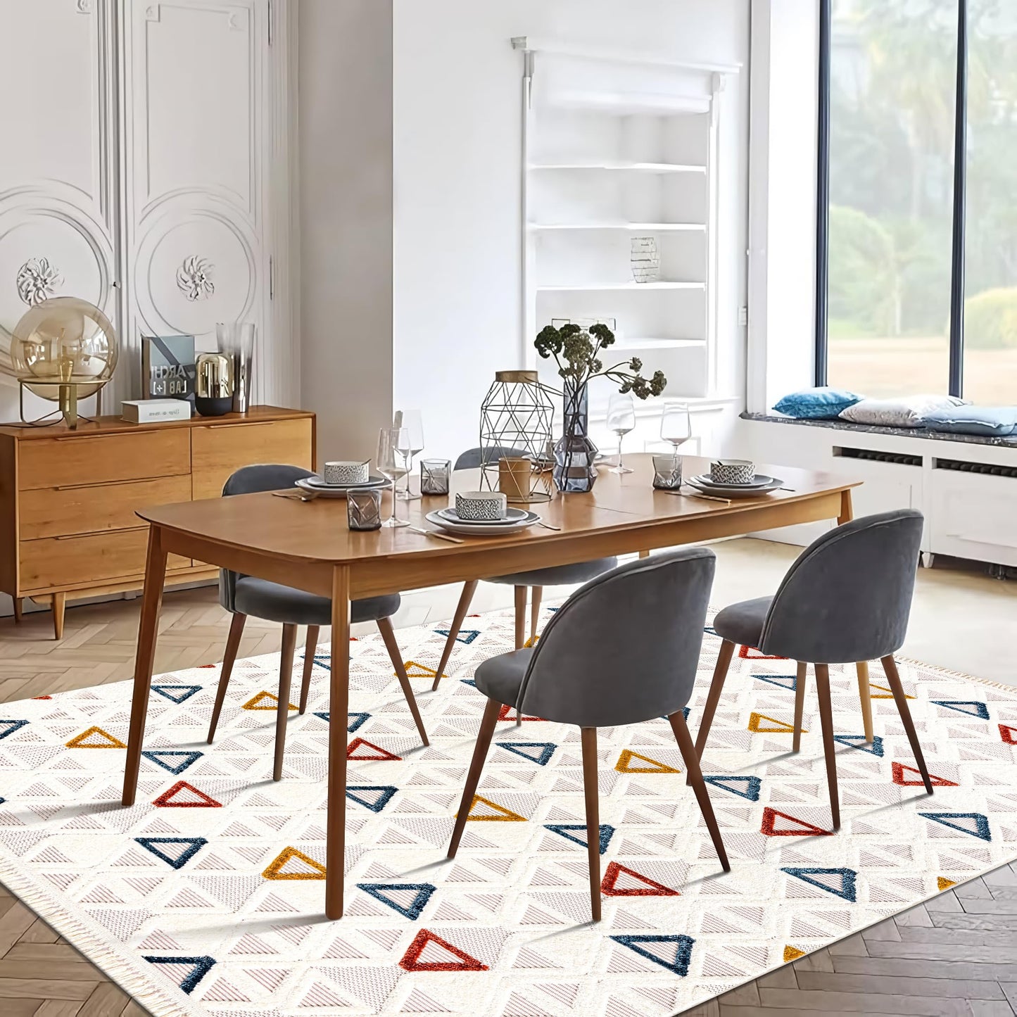 Ljuva Home Area Rug for Living Room, Bedroom & Hallway – Soft & Durable Low Pile Area Rugs – Bohemian, Aztec & Boho Style – Pet & Kid-Friendly, Ideal for High-Traffic Areas (Copy)