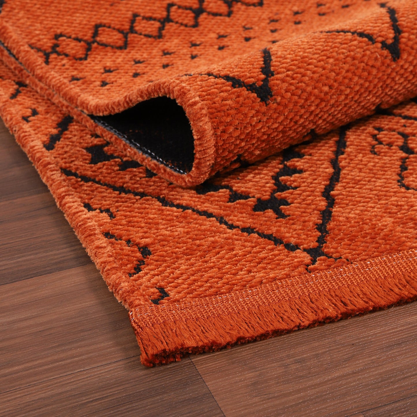Ljuva Home Machine Washable Rug RW1801 – ORANGE Soft Chenille