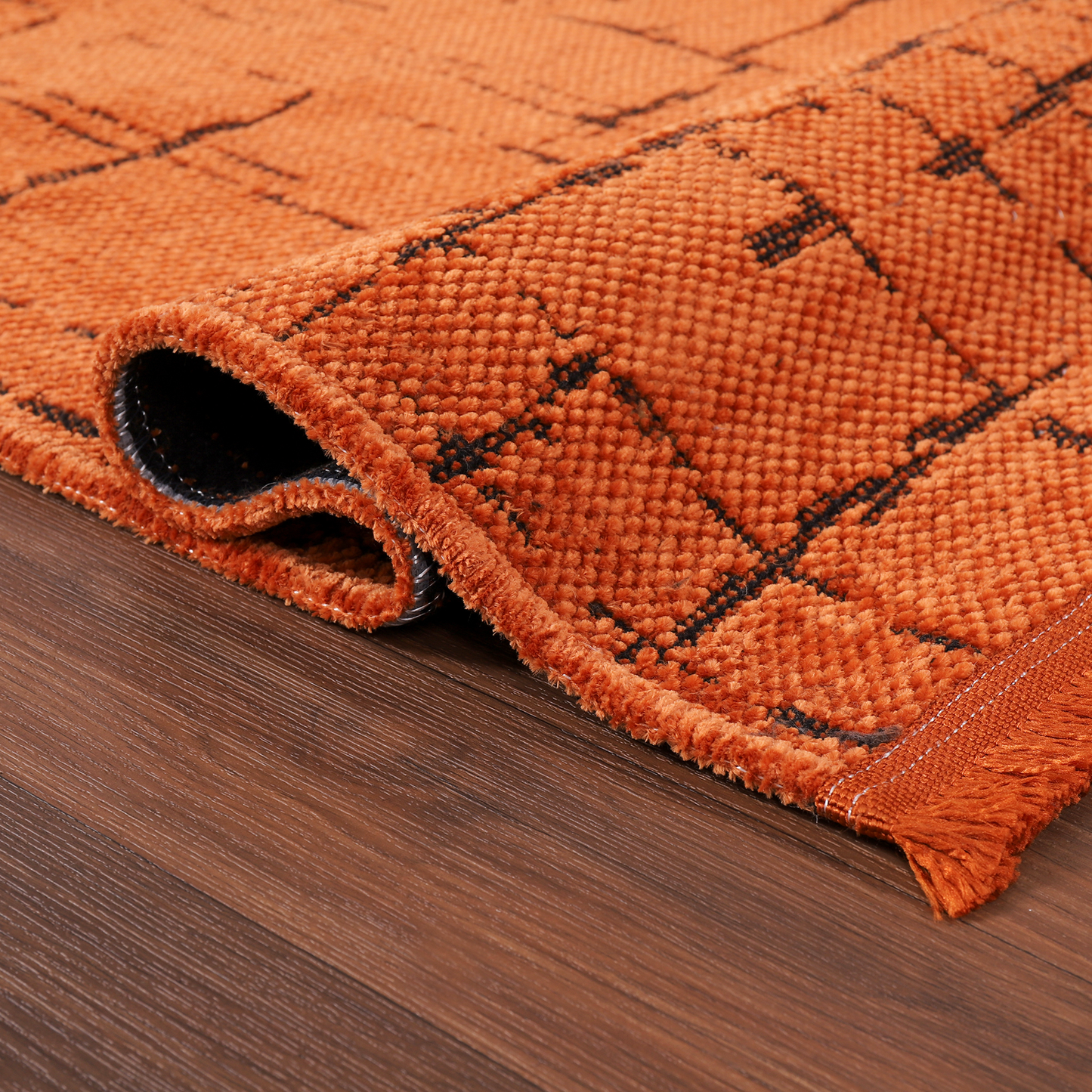 Ljuva Home Machine Washable Rug NT201 – ORANGE Soft Chenille