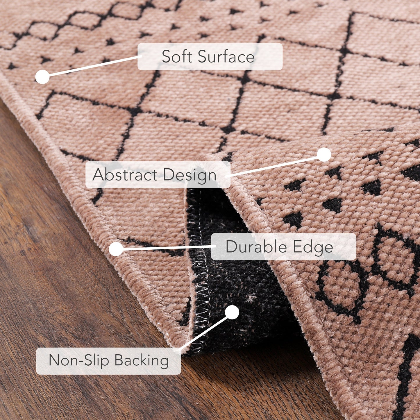 Ljuva Home Machine Washable Rug RW1801 – BROWN Soft Chenille