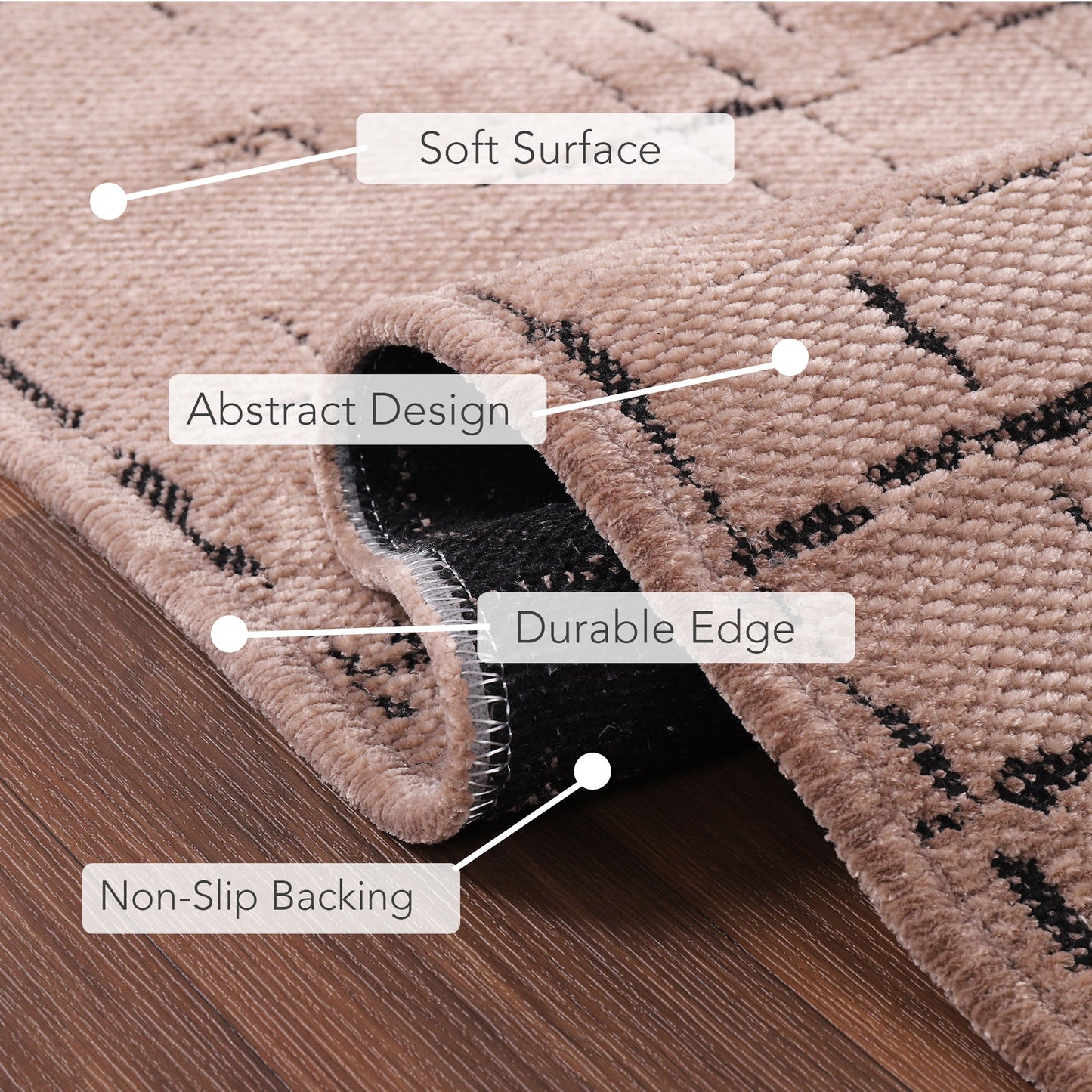 Ljuva Home Machine Washable Rug NT201 – BROWN Soft Chenille