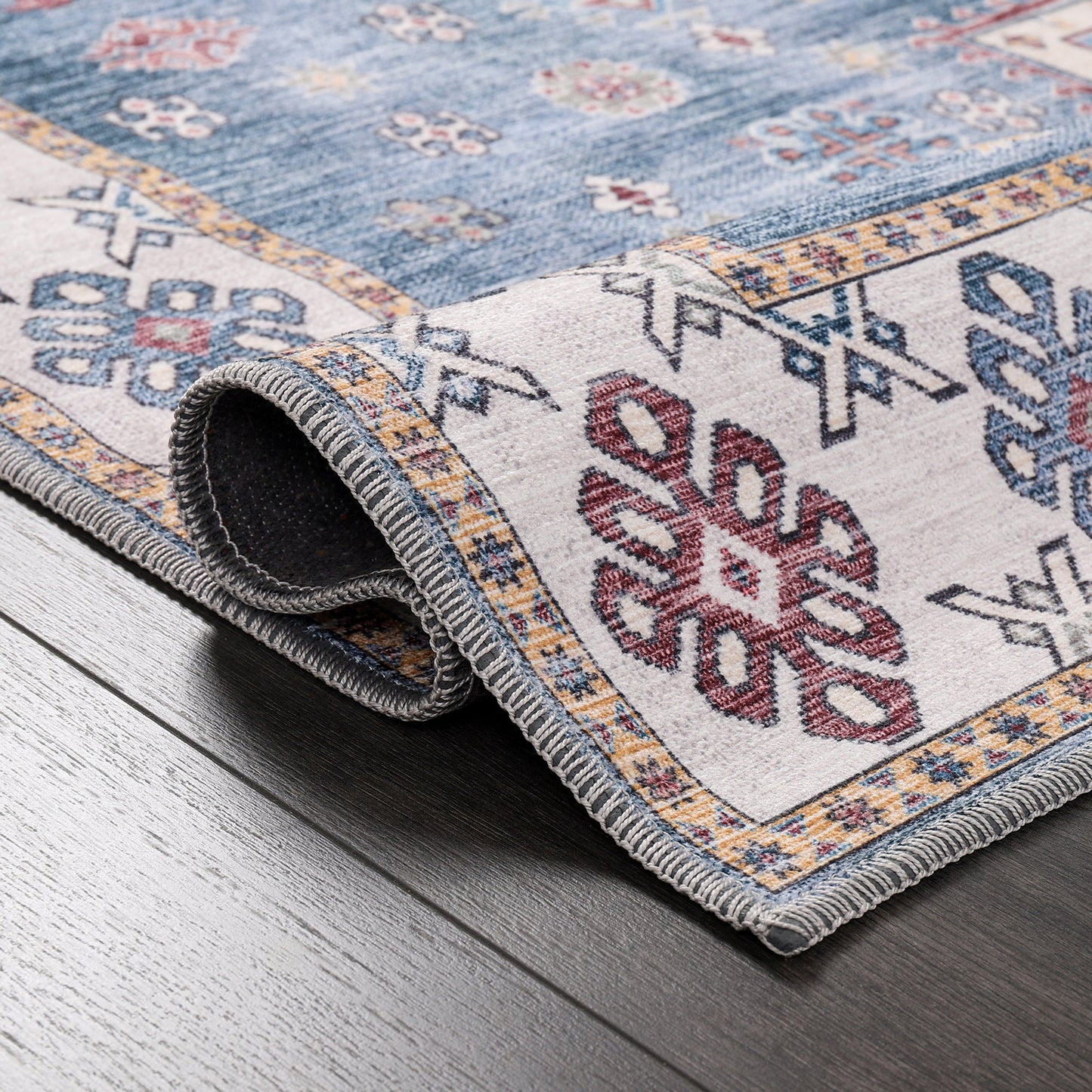 Ljuva Home - Tribal Multicolor Geometric Washable Rug, Design NL1016