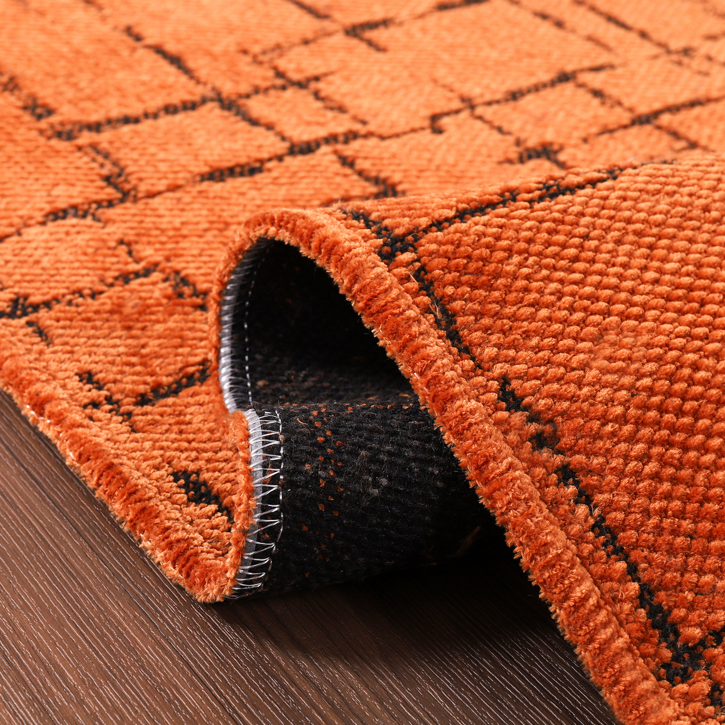 Ljuva Home Machine Washable Rug NT201 – ORANGE Soft Chenille