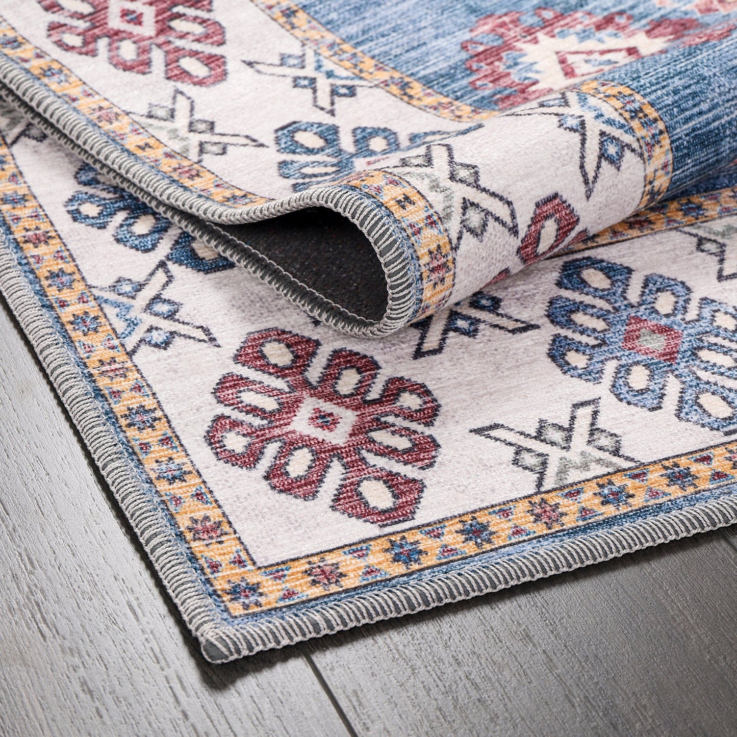 Ljuva Home - Tribal Multicolor Geometric Washable Rug, Design NL1016