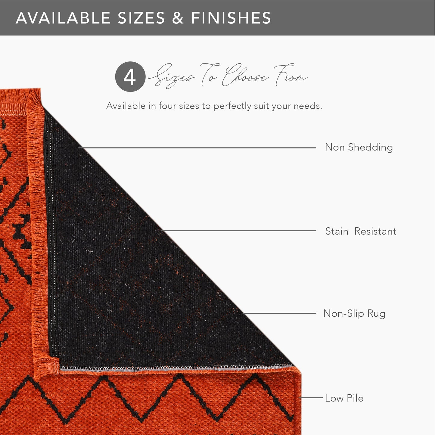 Ljuva Home Machine Washable Rug RW1801 – ORANGE Soft Chenille