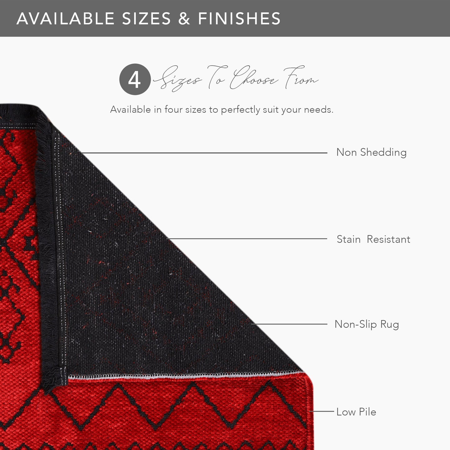 Ljuva Home Machine Washable Rug RW1801 – RED Soft Chenille