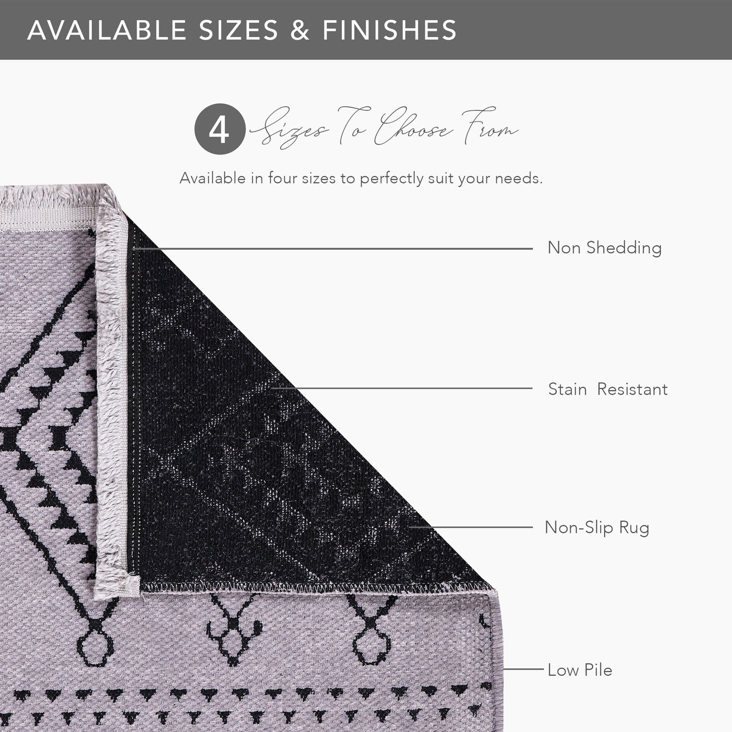 Ljuva Home Machine Washable Rug RW1801 – GRAY Soft Chenille