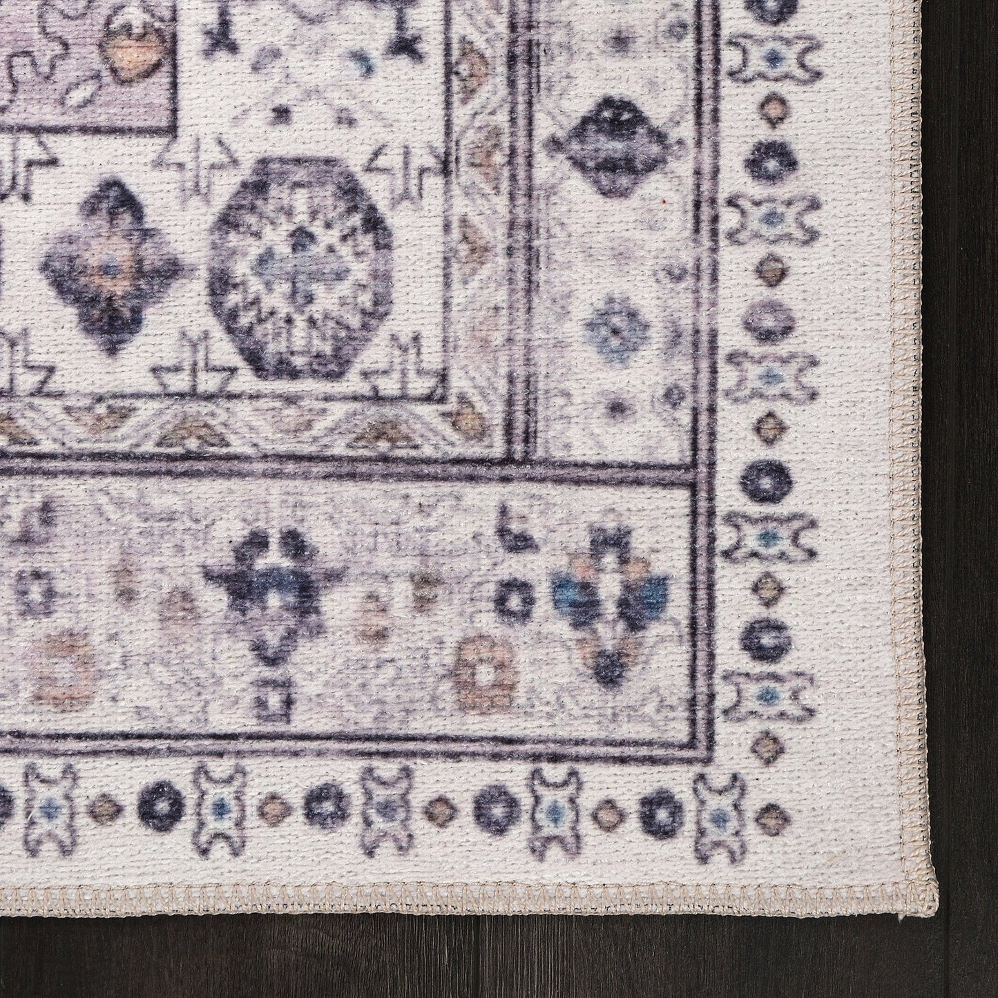 Ljuva Home - Modern Beige Floral Washable Rug - Design KELIM2001