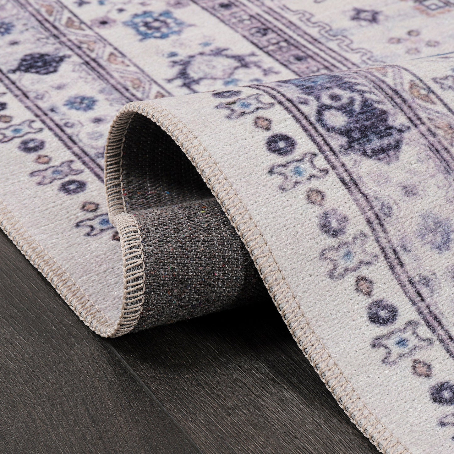 Ljuva Home - Modern Beige Floral Washable Rug - Design KELIM2001