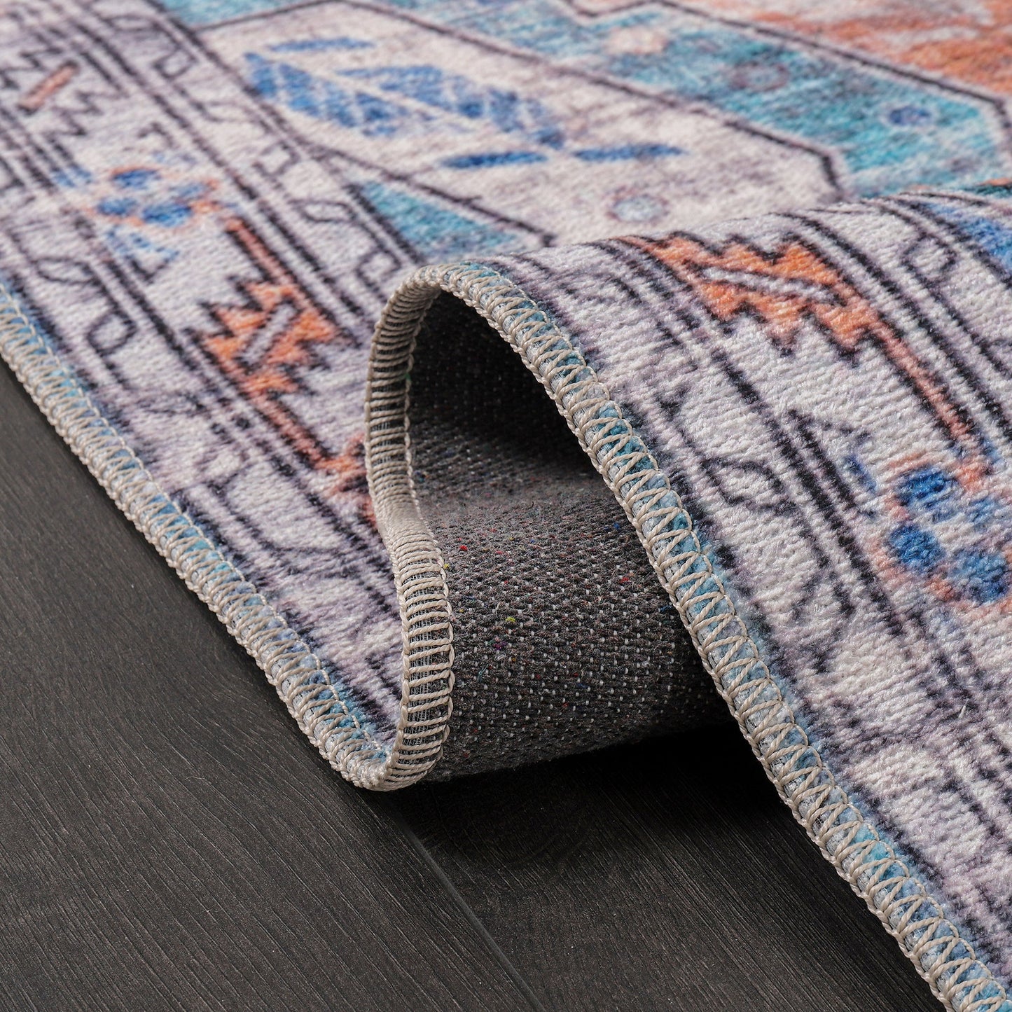 Ljuva Home Ð Kilim Red Medallion Washable Rug Ð Design NL1015