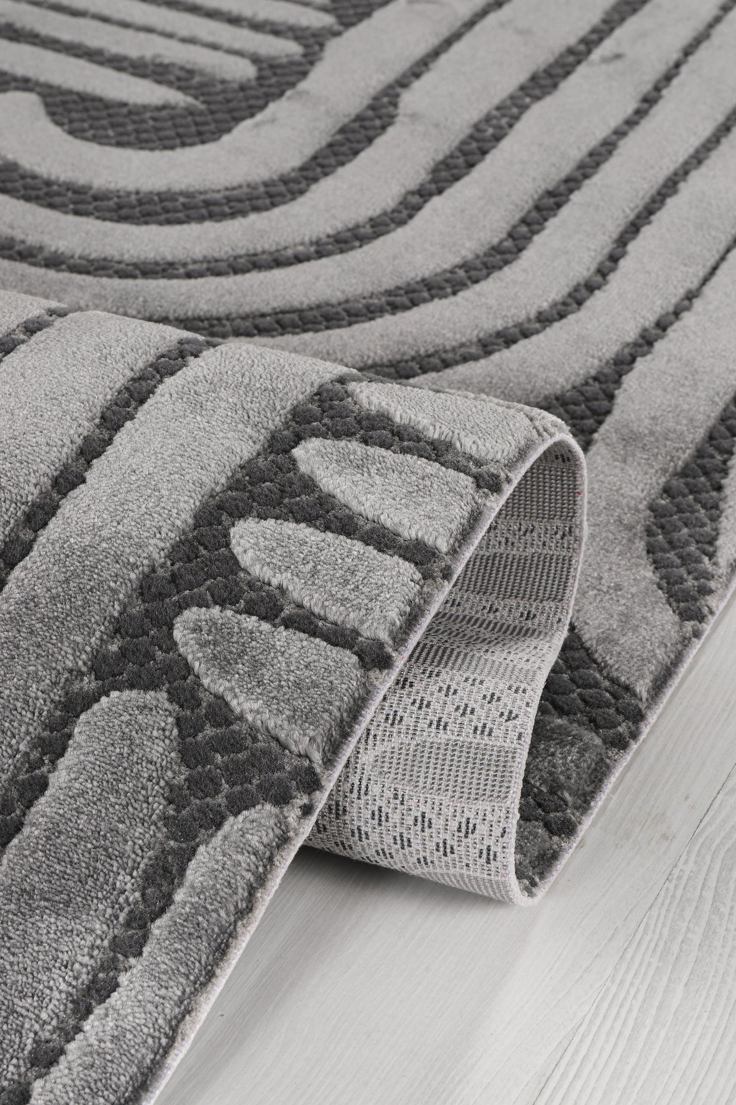 Ljuva Home Anthracite Modern Boyut BY044 Area Rug – Polypropylene and Polyester, Bedroom, Study, Kids Room, Entryway