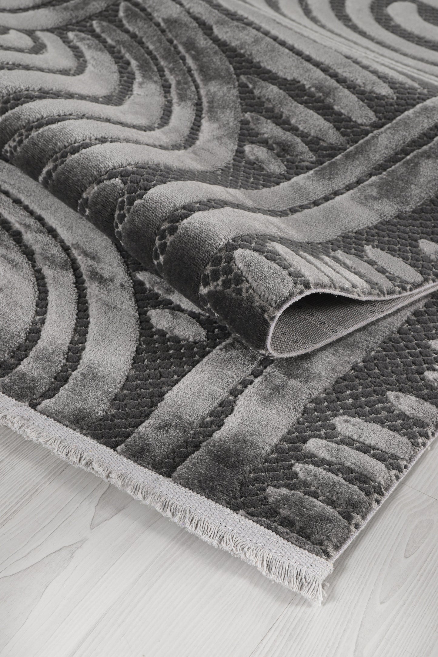 Ljuva Home Anthracite Modern Boyut BY044 Area Rug – Polypropylene and Polyester, Bedroom, Study, Kids Room, Entryway